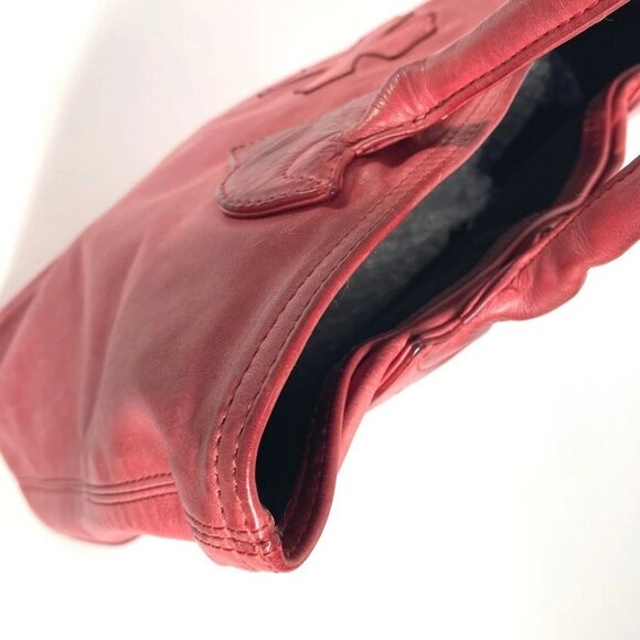 CHROME HEARTS FS tote Bag Tote Bag Shoulder Bag Leather Red - Picture 9 of 16